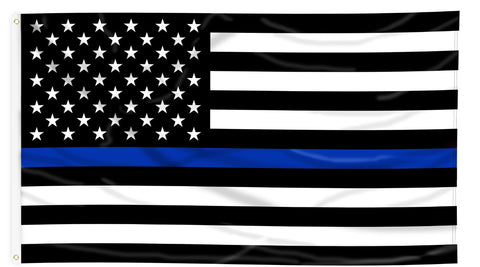 Thin Blue Line 3'x5' Polyester Flag