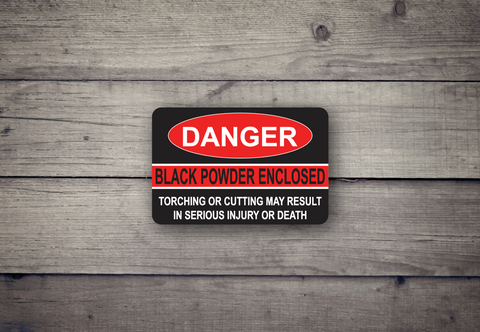 Black Powder Warning - Sticker
