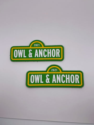 Owl & Anchor, USA Tab, 3.0 PVC Patch, Red/White/Blue